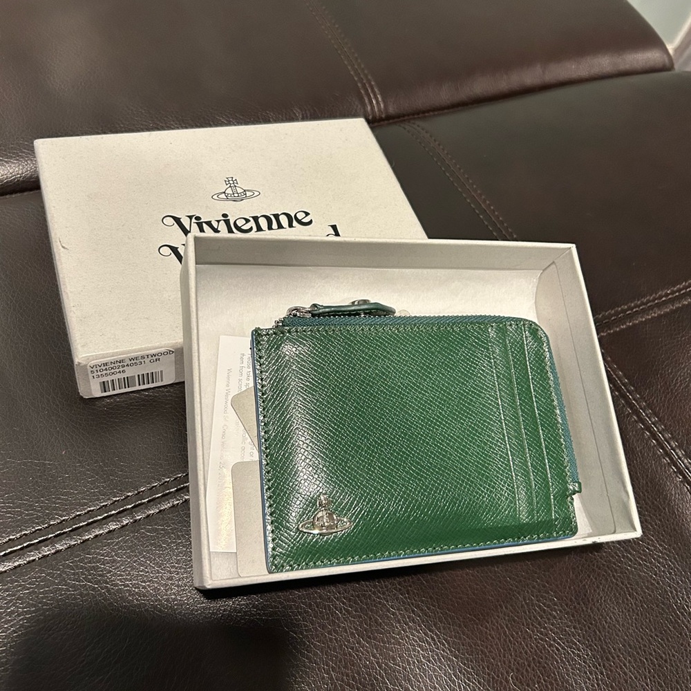 Vivienne Westwood Green Leather Card Holder